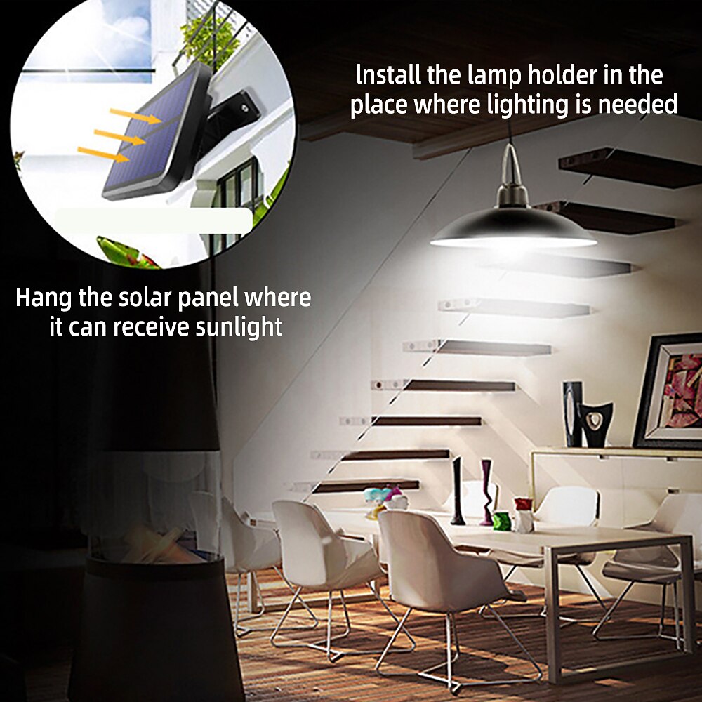 Solar Pendant Light Outdoor IP65 Waterproof 2 Head Indoor Solar Lamp with Cable Remote Controller for Courtyard Garden Indoor Lawn Landscape 2026 - $74.99 –P6