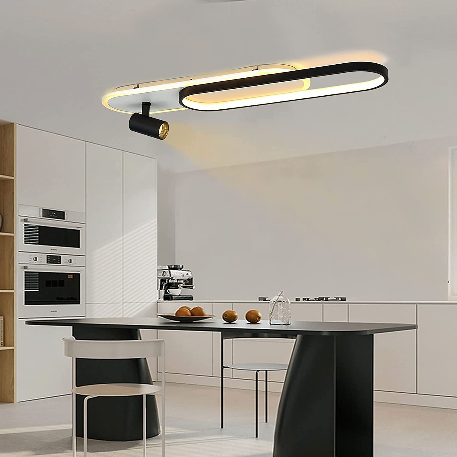 מנורת תקרה LED מודרנית 1-2 מנורת מסלול מנורת sotlight 80 ס"מ 100 ס"מ מנורת תקרה גיאומטרית ניתנת לעמעום שלט רחוק סלון חדר שינה מטבח פינת אוכל מנורת ac220v 2026 - $264.59 –P3
