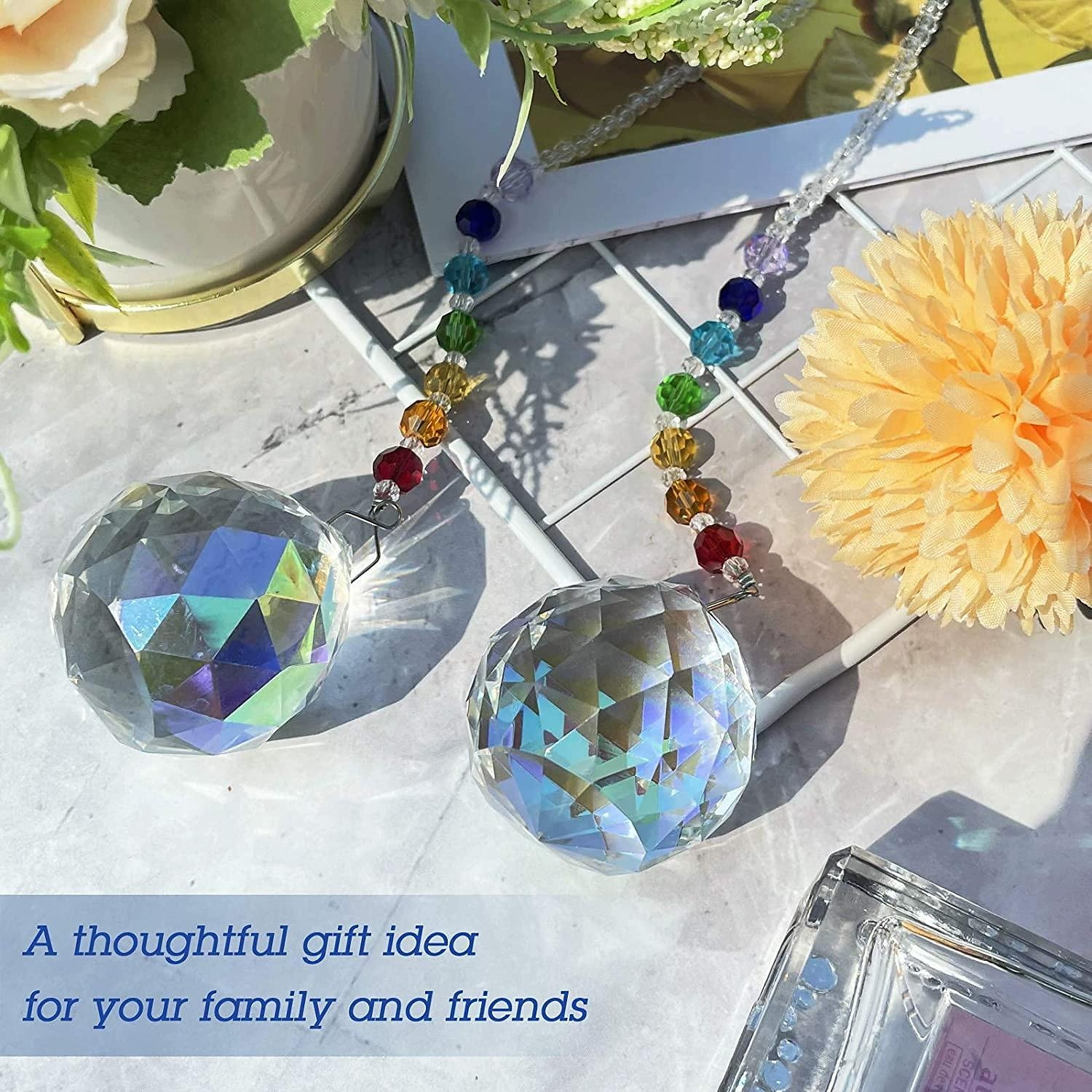 3 x Kristall-Sonnenfänger mit Prismen zum Aufhängen, Boho-Dekor, Sonnenfänger, Fenster, zum Aufhängen, Regenbogenhersteller, Heimdekoration, Geschenk 2025 - $15.49 –P4