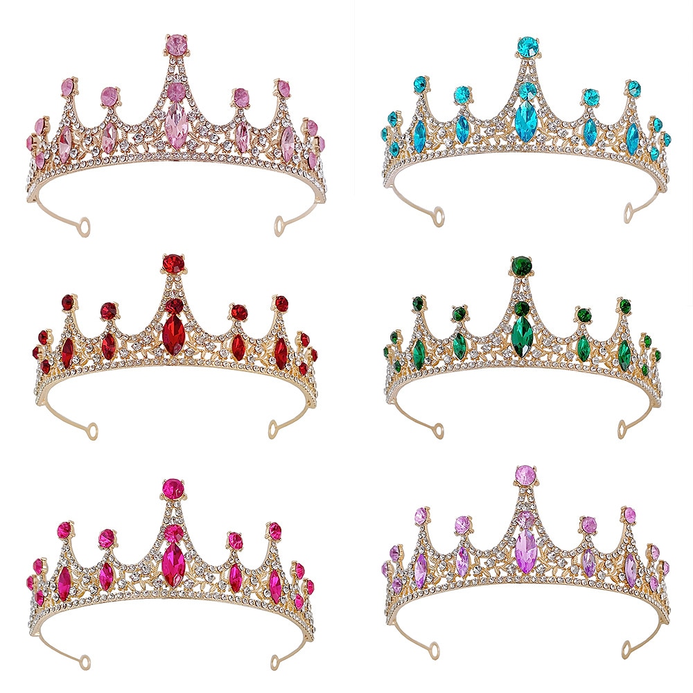 Children's Crown Headwear Flower Children's Crystal Handmade Hair Ornament Girl Crown Princess Birthday Band Stage Performance Photography 2025 - $14.99 –P1