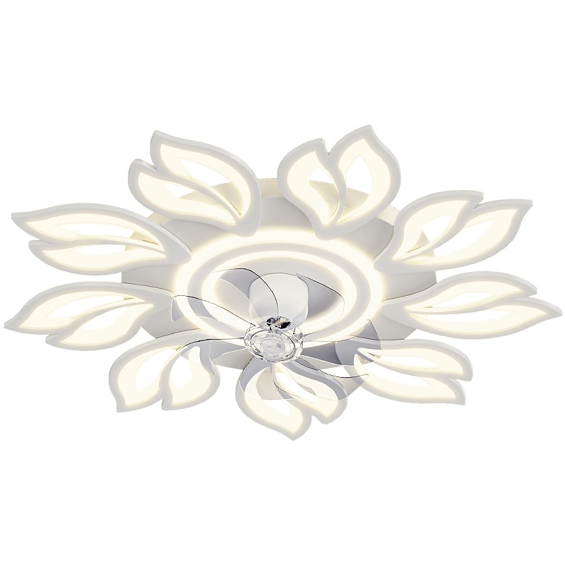 LED Ceiling Fans Dimmable with Remote Contral Flower Design Flush Mount Ceiling Lamp Acrylic Lampshade Chandelier Bedroom Living Room 2025 - $259.09 –P7