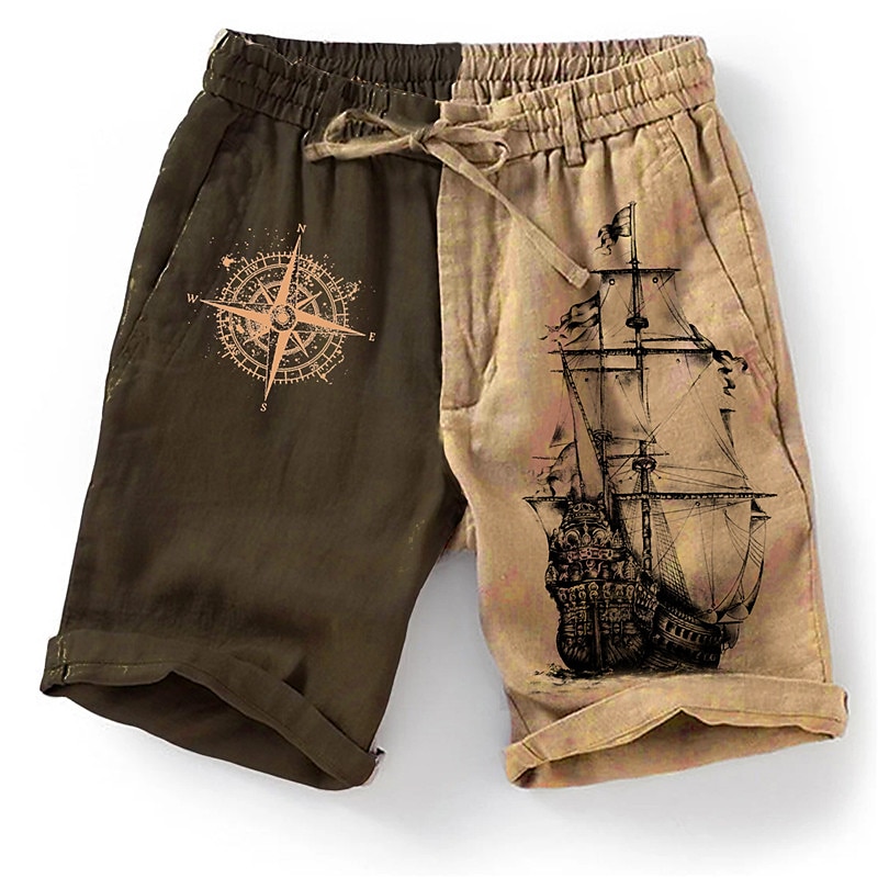 Men's Graphic Color Block Boat Shorts Summer Shorts Beach Shorts Mid Waist Streetwear Hawaiian Designer Casual Daily Holiday Elastic Waist 3D Print Drawstring Designer Clothing Apparel 2025 - $19.99 –P2
