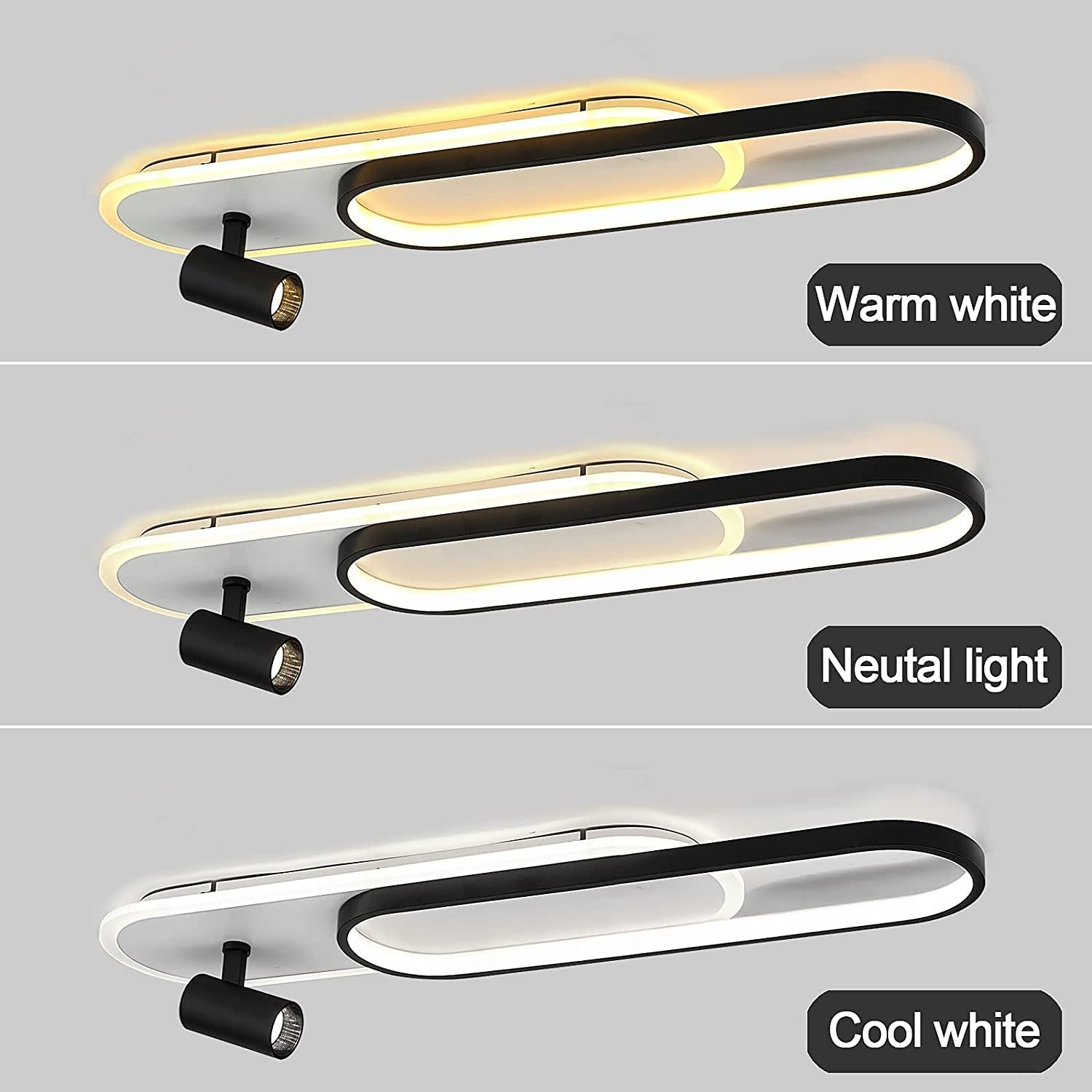 Modern LED Ceiling Lamp 1-2 Lamp Track Lamp Sotlight 80cm 100cm Geometric Ceiling Lamp Dimmable Remote Control Living Room Bedroom Kitchen Dining Room Lamp AC220V 2026 - $264.59 –P5