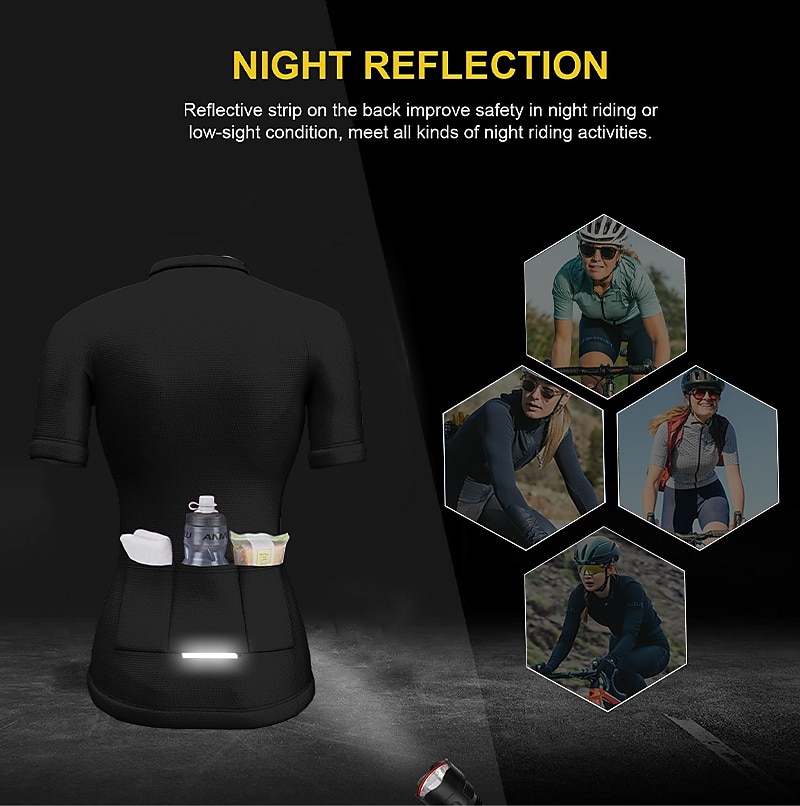 Per donna Maglia da ciclismo Manica corta Autunno Bicicletta Maglietta / Maglia Superiore con 3 tasche posteriori Ciclismo da montagna Cicismo su strada Traspirante Asciugatura rapida Design del 2025 a $28.99 –P4