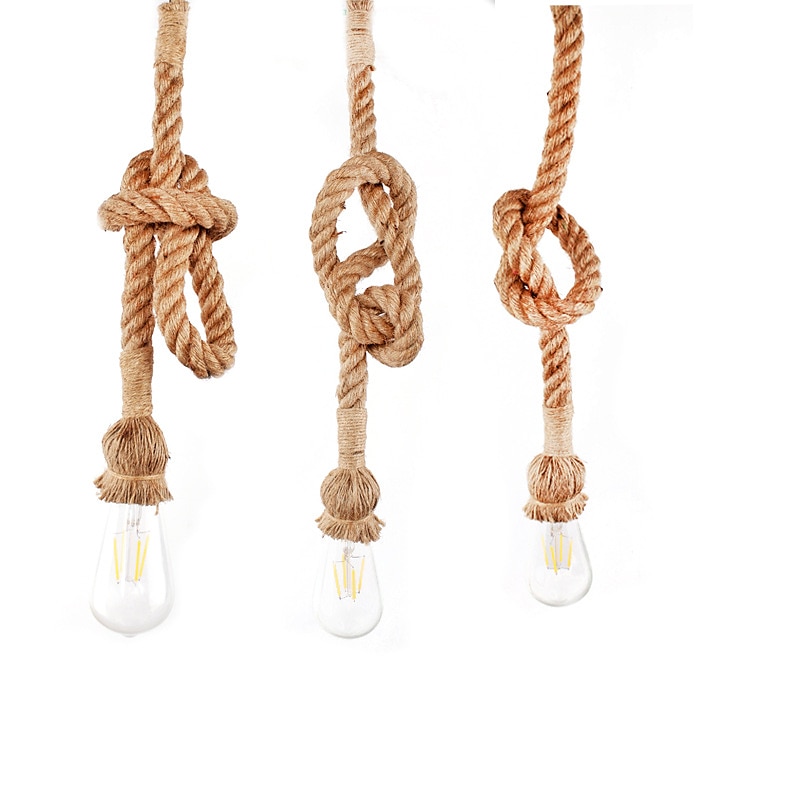 lampada a sospensione in corda di canapa vintage 1 testa 1,5 metri base e26/e27, lampada a sospensione in corda di canapa retrò lampada da soffitto vintage stile retrò per illuminazione bar ristorante sala da pranzo ， lampadina non inclusa del 2025 a $30.99 –P3