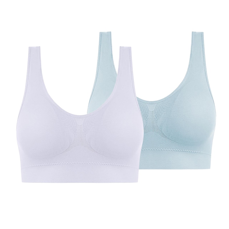 2 Pack Underwear Women's Plus Size Deep U Comfortable Beauty Back Yoga Vest with Pads No Steel Ring Gathered Shock-proof Sports Bra Home Outfits 2025 - $16.99 –P5