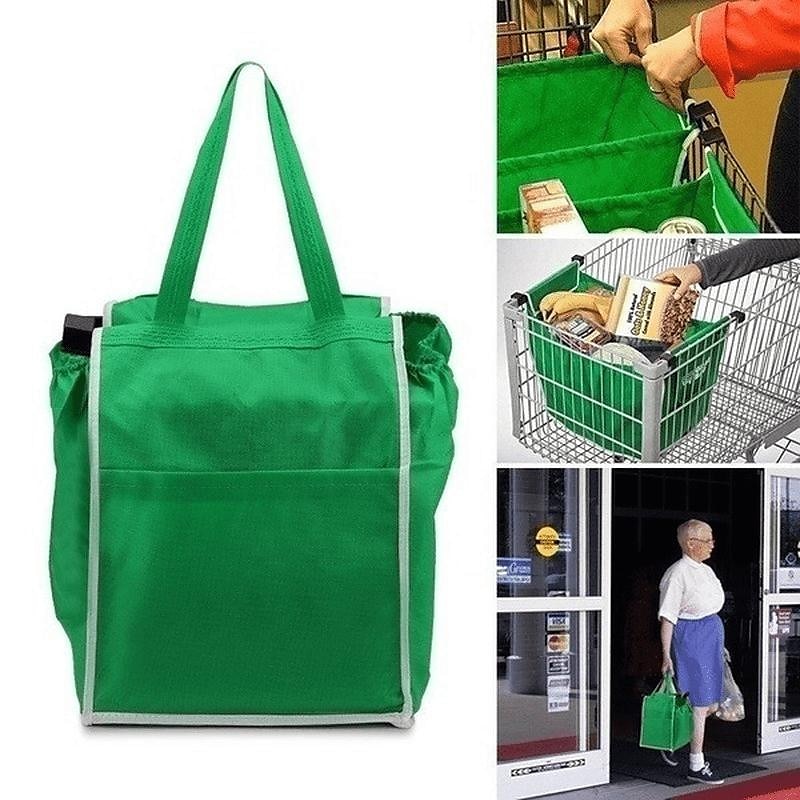 zahuštěný zelený supermarket košík nákupní taška skladování látková taška netkaná kabelka tv product grab bag 2025 - $10.49 –P4