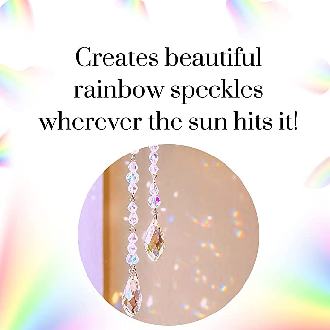 suncatcher zlatý s krystaly, motiv s nebeským měsícem, krystaly odrážející světlo, design zlatého řetízku, měsíc a hvězdy (styl krystalové kapky) 2025 - $20.99 –P2