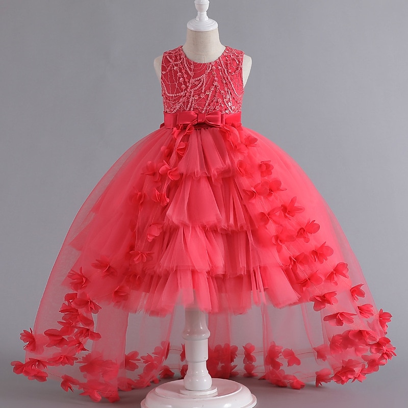 kinderkleidung Mädchen Blumenmädchen Kleid Party Kleid Feste Farbe Ärmellos Formal Leistung Hochzeit Gitter Elegant Prinzessin Schön Polyester Maxi abendkleider Blumenmädchenkleid Frühling Herbst 2025 - $42.99 –P4
