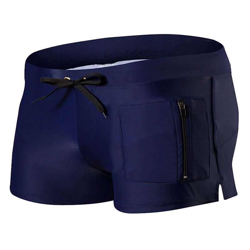 Men's Swimwear Swim Shorts Swim Trunks Drawstring Zipper Pocket Plain Breathable Soft Outdoor Casual Daily Hawaiian Stylish Black White Micro-elastic 2026 - $21.99 –P10