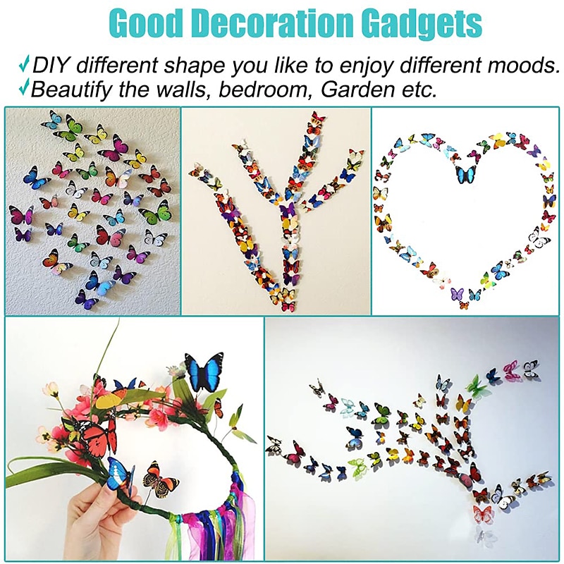80 PCS 3D Butterfly Wall Decor Butterfly Wall Decals DIY Art Decor Crafts Removable Mural Stickers Butterfly Decorations for Home Room Bedroom Nursery Decor 2025 - $12.99 –P5