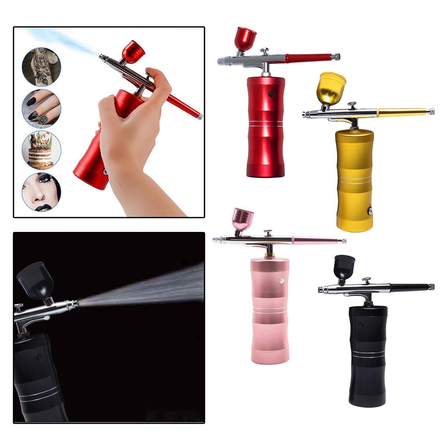 Airbrush Kit Mini Portable Handheld Compressor With Air Brush Spray Gun For Makeup Cake Decorating Model Coloring Manicure Tattoo Drawing Art 2025 - $38.99 –P2