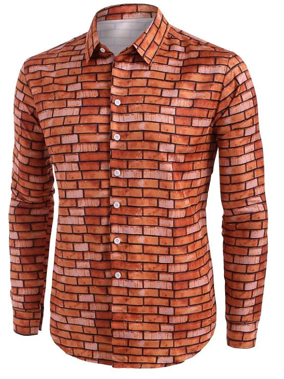 Men's Optical Illusion Geometric Pattern Shirt Button Up Shirt Long Sleeve Vintage Designer Retro Outdoor Casual Holiday Fall & Winter Turndown Print Button-Down Black White Light Green Black / Red 2025 - $26.99 –P8