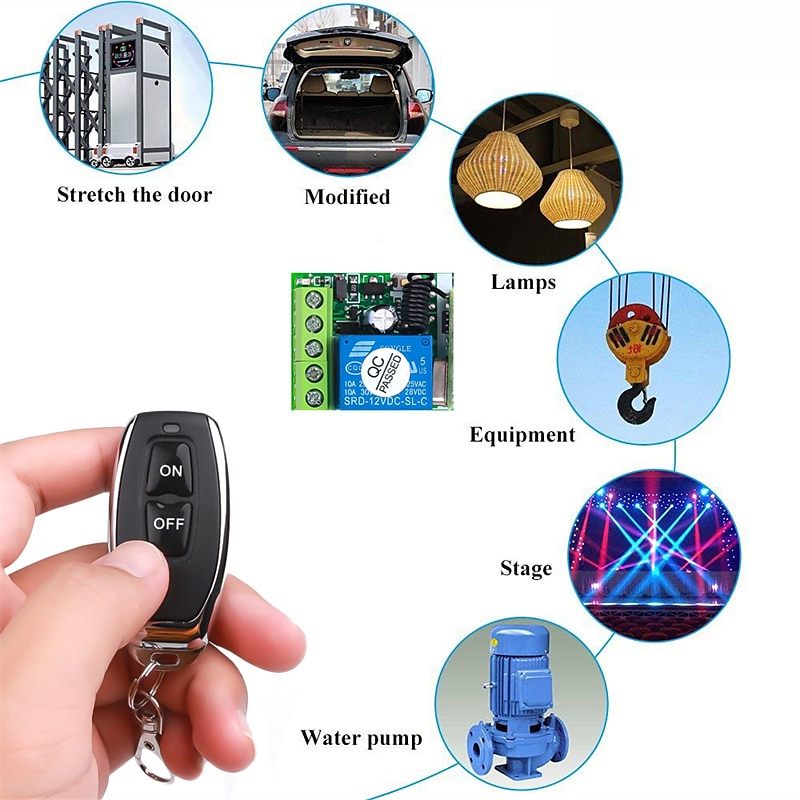 2025年 rf ワイヤレスリモコンスイッチリレー 433mhz dc 12v 1ch 受信機モジュール学習コード送信機リモート  コレクション – $19.99 –P10