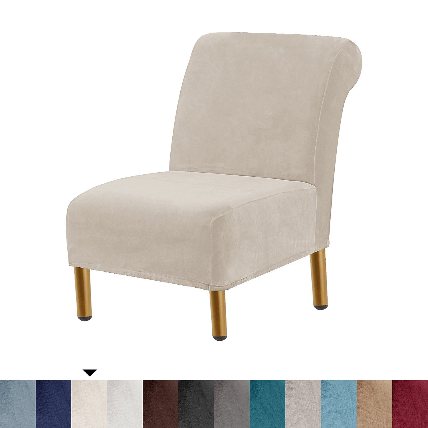 Housse de chaise d'appoint sans accoudoirs en velours pour salon, housse de protection de chaise avec fond élastique, lavable en machine de 2025 ? $25.99 –P16