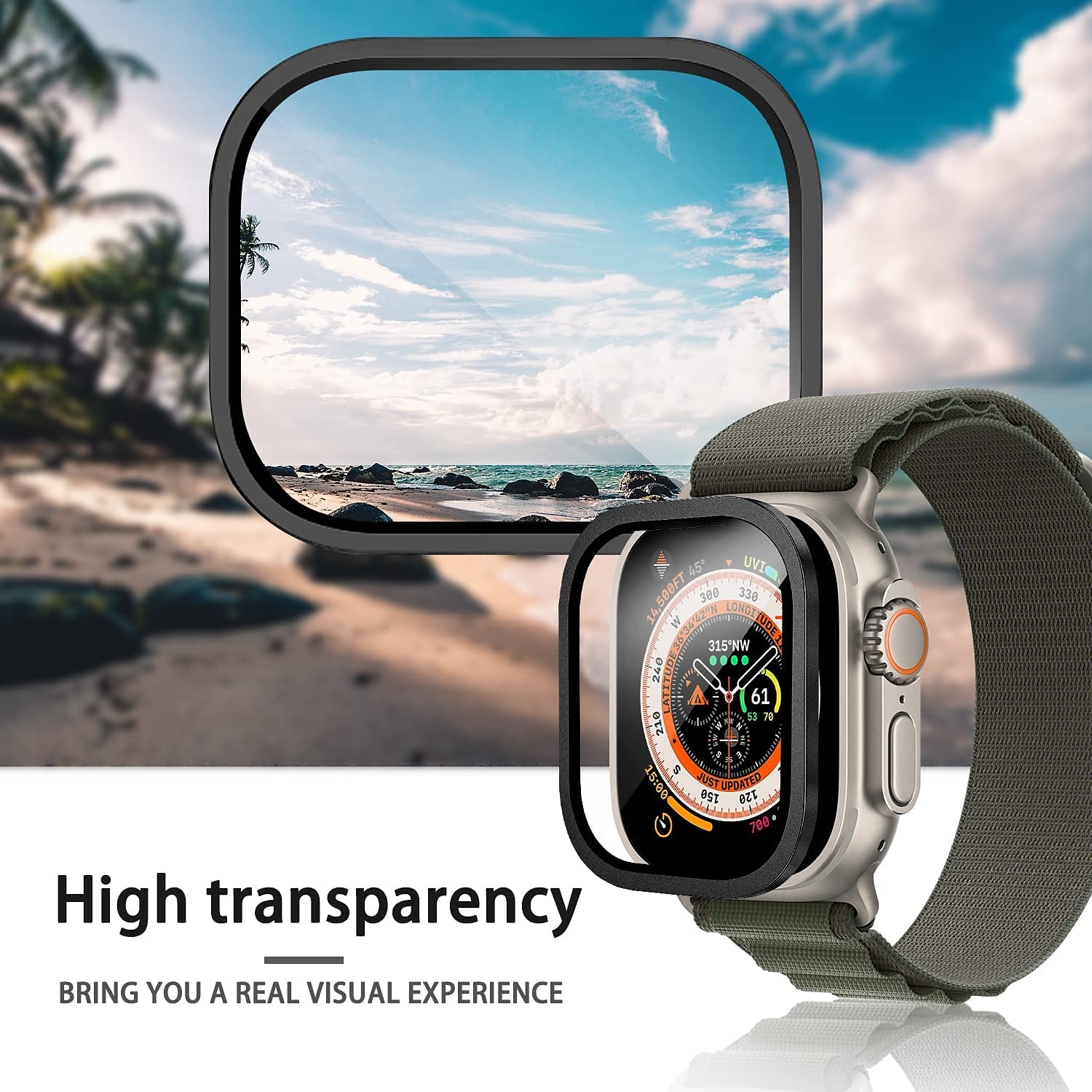 чехол для часов для apple watch ultra 49 мм защитная пленка для экрана 49 мм 9h закаленное стекло рамка из титанового сплава сохранить оригинальную сенсорную легкую защитную стеклянную пленку для 2025 - $9.99 –P5