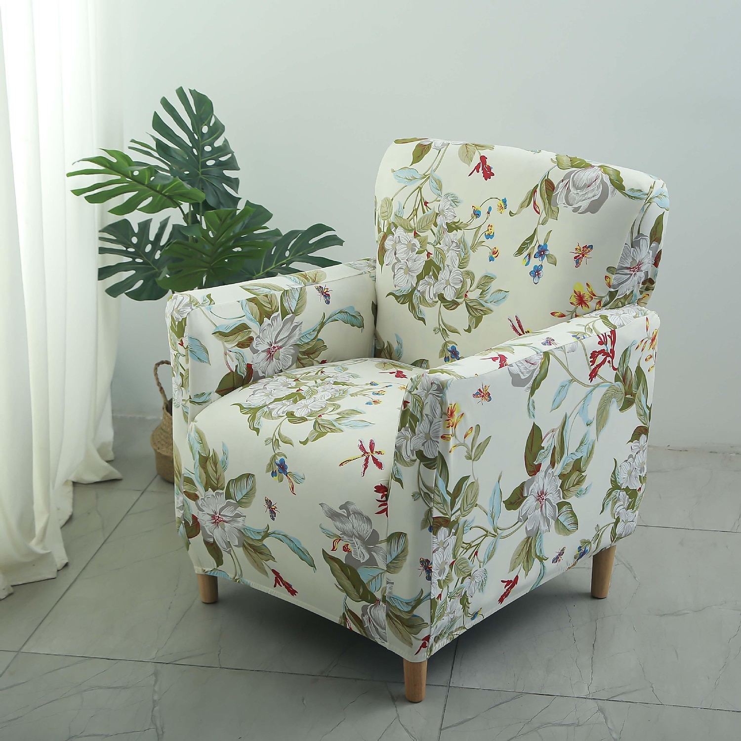 Housse de canapé extensible simple housse de fauteuil 1 place protecteur de meubles de canapé avec fond élastique pour enfants, animal de compagnie de 2025 ? $22.99 –P6