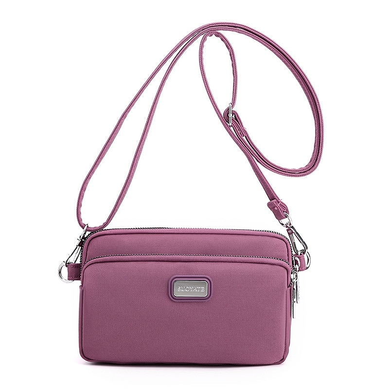Dam Crossbody-väska Axelväska Hoboväska Nylon Utomhus Dagligen Helgdag Dragkedja Stor kapacitet Vattentät Lättvikt Ensfärgat Ljus och elegant lila Svart Marinblå 2025 - $14.99 –P14