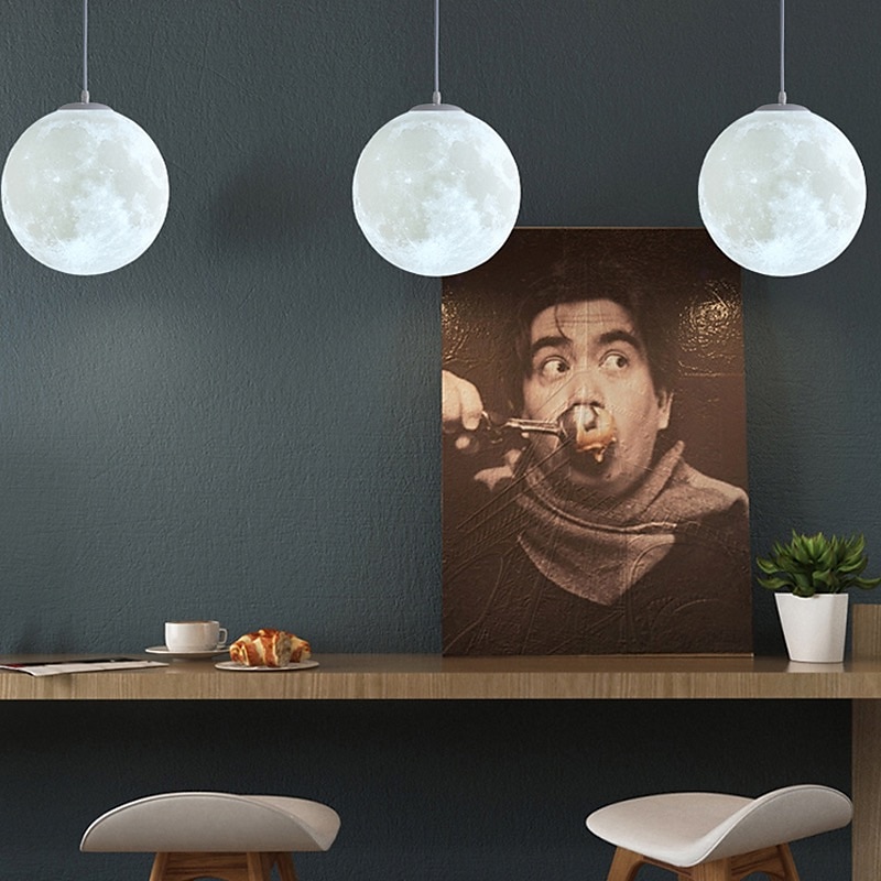 lampada a sospensione a led 15cm lampadario a luce di luna camera da letto in stile nordico planet ball studio e ristorante utensili lampada a luce di luna internet celebrità ins lampade del 2026 a $99.59 –P3