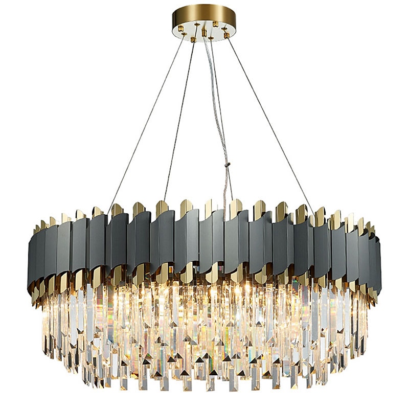 taklysekrone lampe svart krystall luksus lysekrone moderne gårdshus krystall lysekrone taklampe kompatibel med stue foaje spisestue gang soverom 2025 - $859.89 –P4