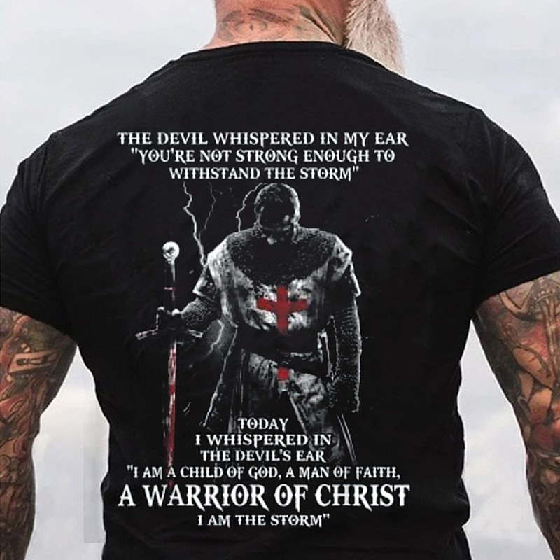 Unisex-Kreuzritter Grafik Gothic Horror T-Shirt Tee Christliche T-Shirts Kurzarm T-Shirt 3D-Druck Rundhalshemd Vintage Mode Designer Outdoor Casual Daily Schwarz Frühling  Sommer Kleidung Mode 2026 - $22.99 –P1