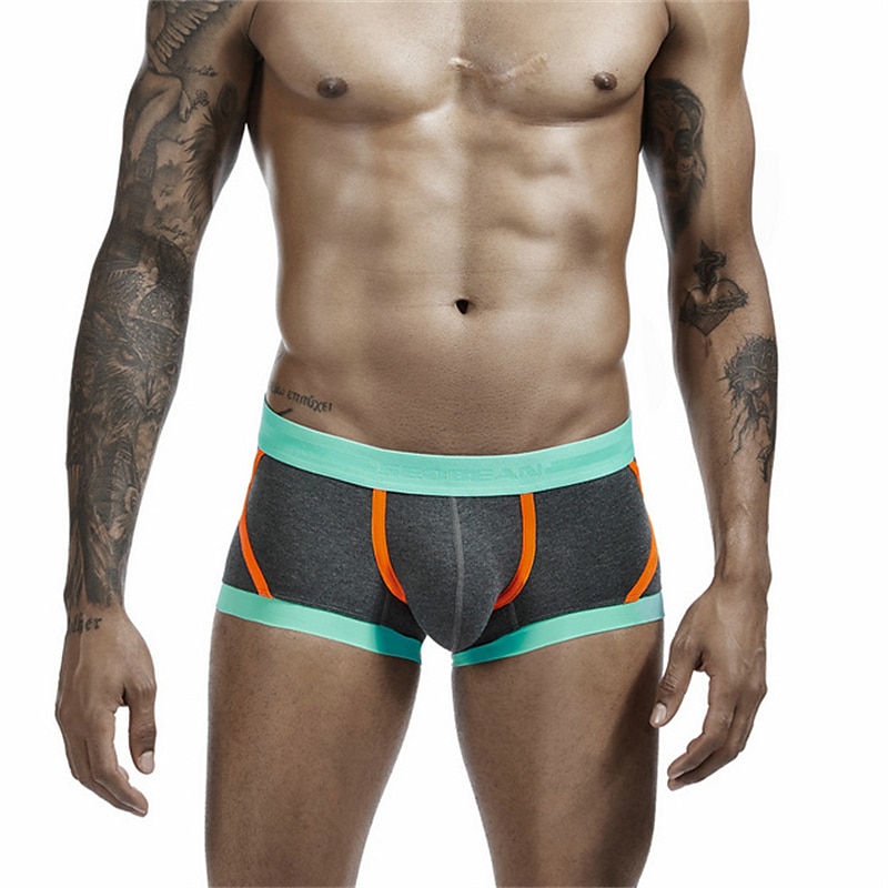 Men's 1 PC Boxers Underwear Briefs Brief Underwear Print Spandex Polester / Cotton Blend Washable Comfortable Graphic Prints Low Rise Black White 2025 - $10.49 –P6