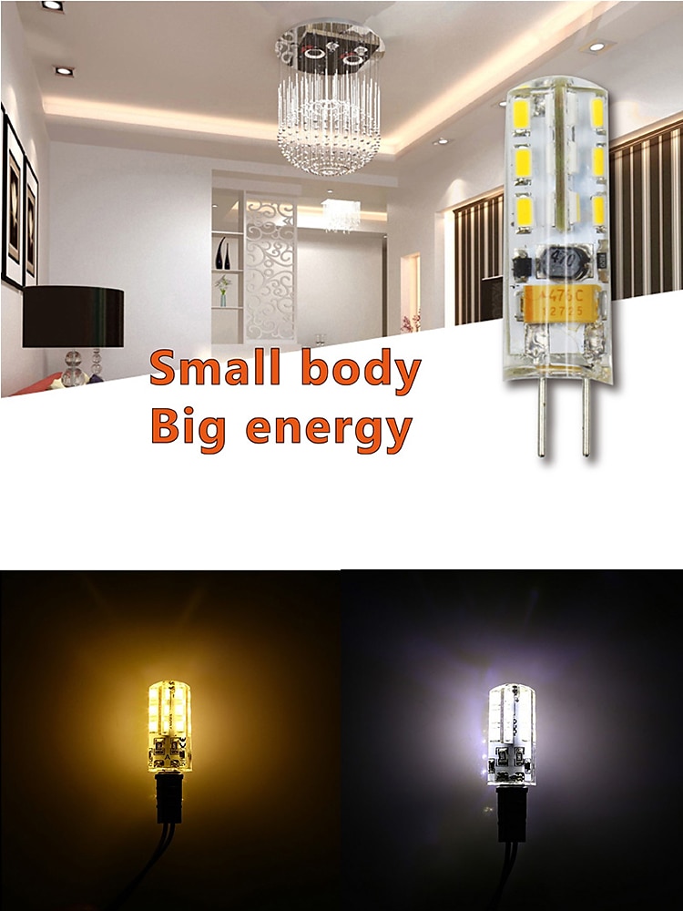 10PCS G4 Bi-pin LED Light Bulb 3W 24LED SMD 2835 Equivalent Halogen Bulb 30W Warm white 3000K Daylight White 6000K 360° Beam Angle Flicker Free DC12V AC220V AC110V 2025 - $18.49 –P3