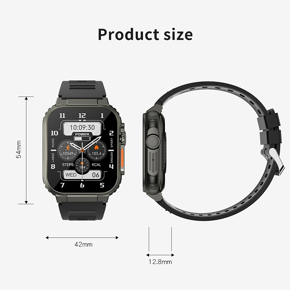 2025年 iMosi A70 スマートウォッチ 1.96 インチ スマート·ウォッチ ブルートゥース 歩数計 着信通知 アクティビティトラッカー と互換性があります Android iOS 女性 男性 ハンドフリーコール 防水 メディアコントロール IP68 42mmウォッチケース  コレクション – $59.99 –P17