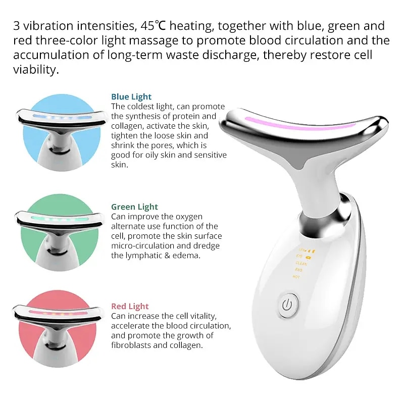 EMS Thermal Neck Lifting And Tighten Massager Electric Microcurrent Smooth Wrinkle Tool LED Photon Face Beauty Device Perfect Birthday Gift For Mother Girls Women 2025 - $58.99 –P1