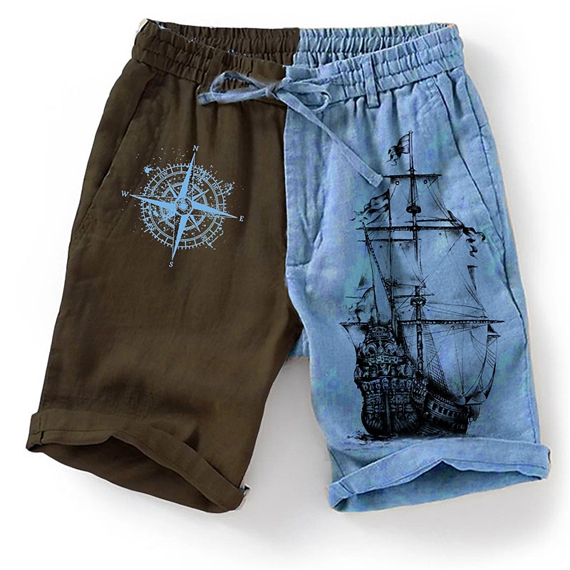 Men's Graphic Color Block Boat Shorts Summer Shorts Beach Shorts Mid Waist Streetwear Hawaiian Designer Casual Daily Holiday Elastic Waist 3D Print Drawstring Designer Clothing Apparel 2025 - $19.99 –P1