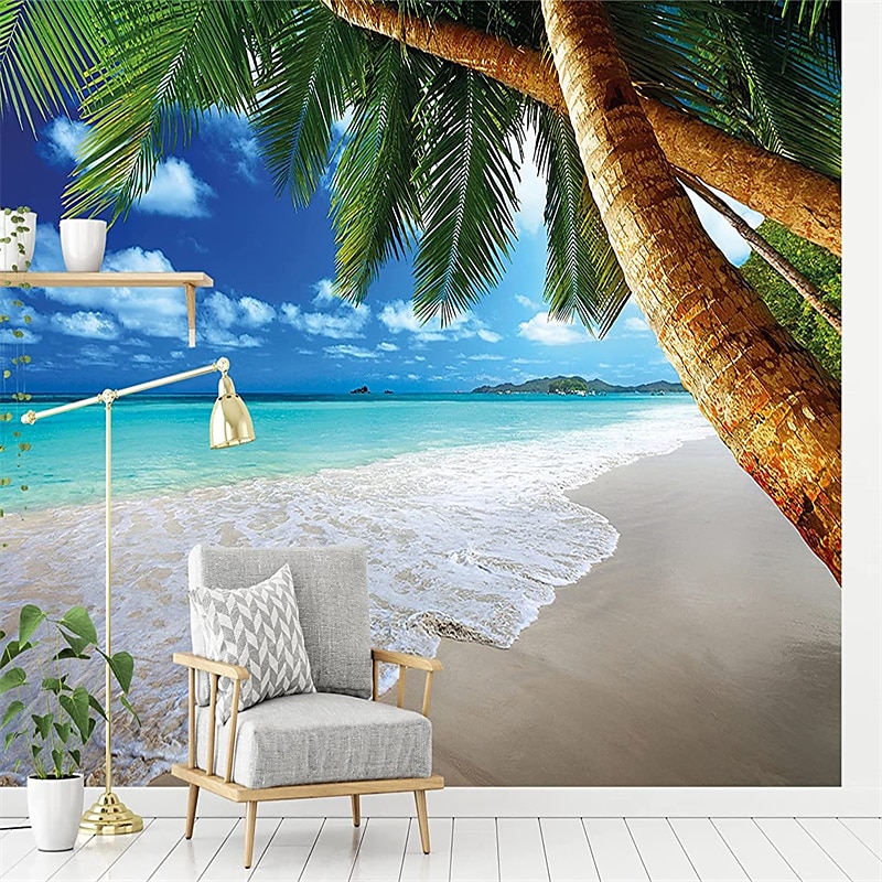 muurschildering behang muursticker die print peel en stick verwijderbare zelfklevende landschap zee boom pvc/vinyl home decor 2025 - $43.99 –P9