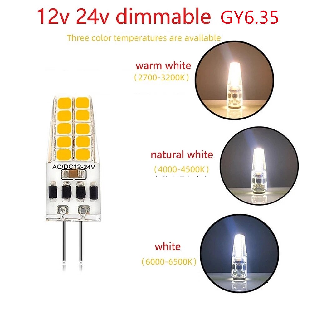 6pcs GY6.35 LED Bulbs Dimmable AC/DC 12-24V SMD2835 20LED Halogen Incandescent Replacement Bulb Led Bombillas Lamp 2026 - $32.99 –P1