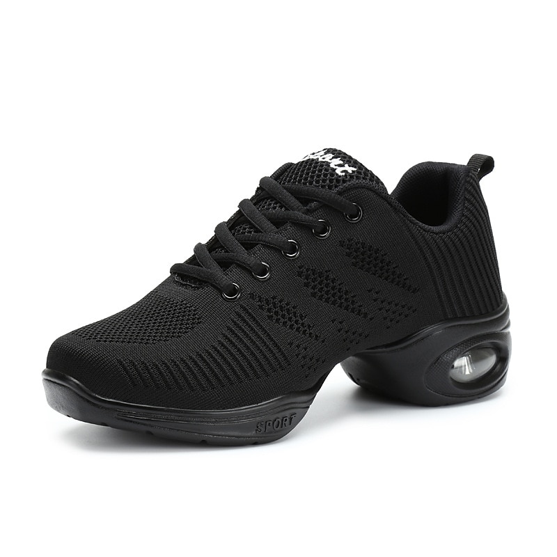 Witte mesh ademende jazzdanssneakers voor dames – lichtgewicht veterschoenen met luchtkussen voor fitness, zumba, hiphop en training 2025 - $34.99 –P5