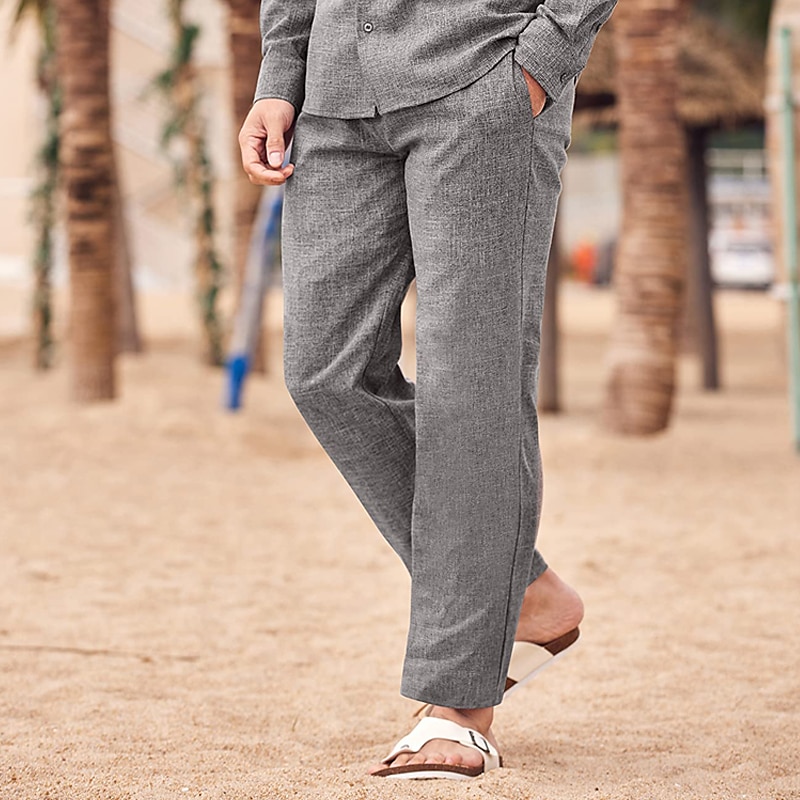 LORO PIANA Straight-Leg Cotton and Linen-Blend Trousers for Men | MR PORTER