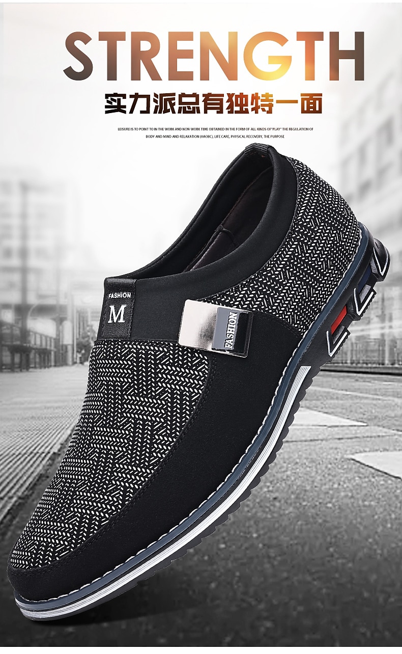mocasini casual pentru bărbați – pantofi respirabili cu model negru și gri, cu cataramă metalică, confortabili și ușori pentru purtarea de zi cu zi 2025 - $46.99 –P3