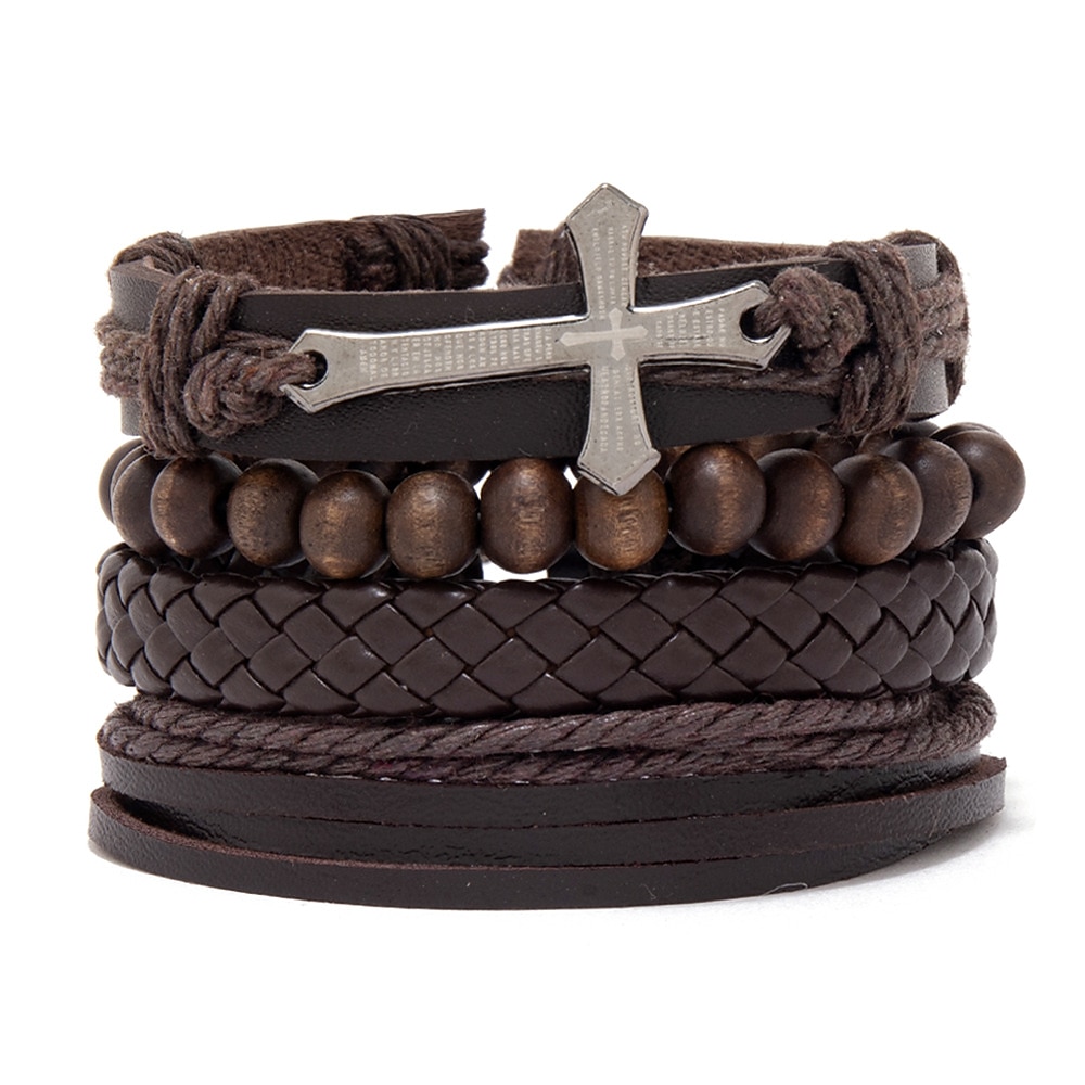 set di combinazioni di braccialetti intrecciati da uomo accessori in lega gioielli fai da te del 2025 a $15.99 –P5
