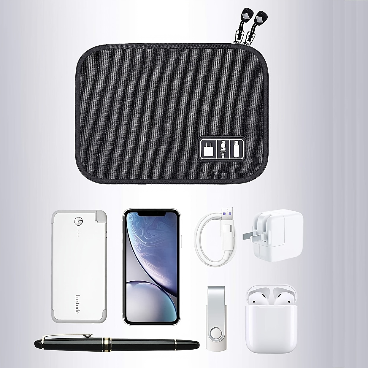 Electronics Organizer Travel Universal Cab Cord Organizer Compact Electronics Organizer Portable Tech Bag Travel Cable Case Travel Essentials for Cable Storage Cord Storage and Electronic Accessories 2025 - $10.99 –P4
