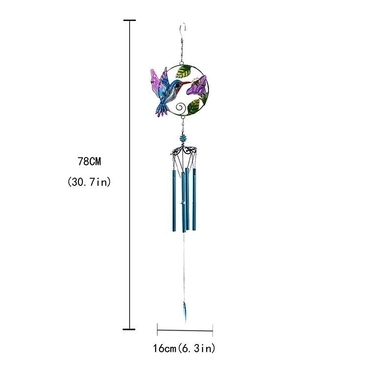 1pc Kingfisher Glass Painted Wind Chime Outdoor Handicraft Hanging Ornament For Window Balcony Garden Decor 16x78cm/6.3''x30.7'' 2025 - $11.99 –P1