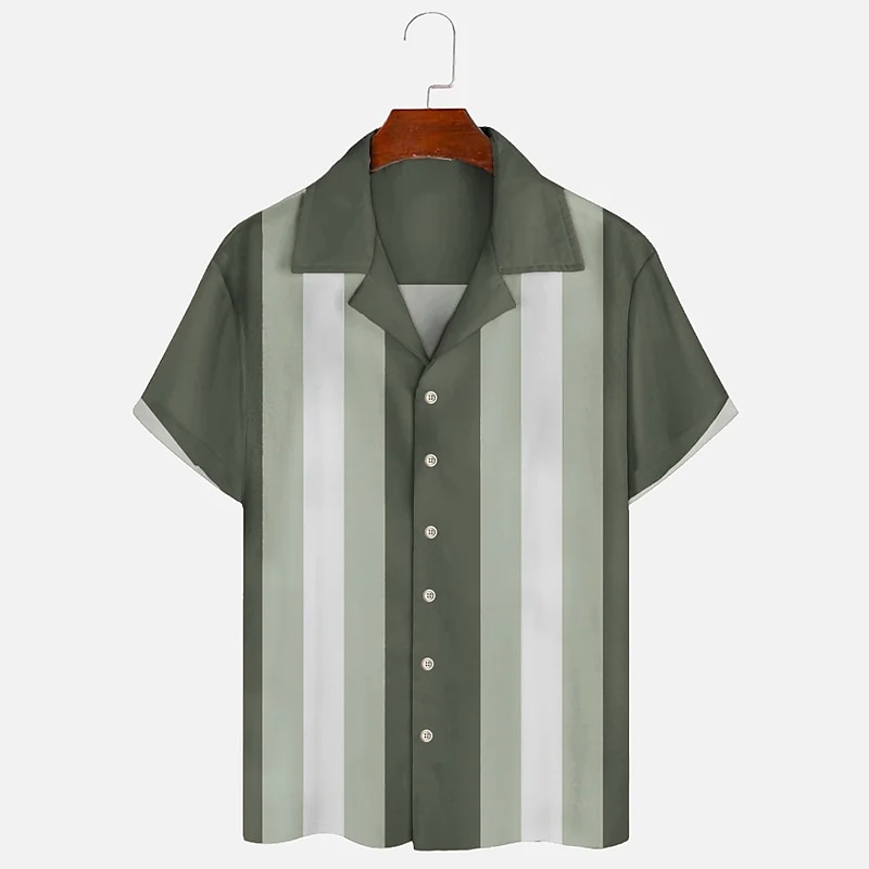 Herren Farbblock Geometrische Muster Hemd Sommerhemd Lässiges Hemd Kurzarm Modisch 1950s Brautkleider schlicht Urlaub Täglich Ausgehen Sommer Lagerkragen Bedruckt Schwarz Blau Orange Grün 2025 - $24.99 –P2