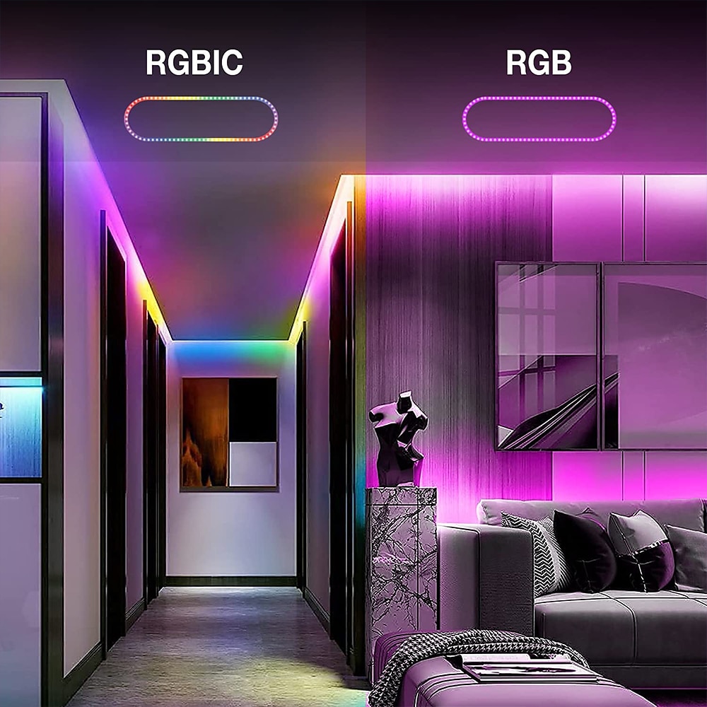 RGBIC LED Strip Compatible with Alexa Google Home Color Changing LED Light Music Sync TUYA WiFi for Bedroom Ceiling Playroom Shustar 2025 - $35.99 –P5