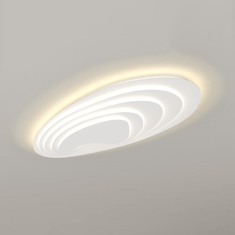 moderne taklampe som kan dimmes med fjernkontroll 56 cm innfelt taklampe akryl lampeskjerm lysekrone soverom stue 2025 - $230.29 –P10