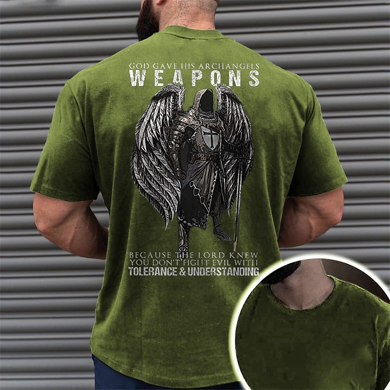 Men's Templar Cross Graphic Prints Old People T Shirt Graphic Tee Cotton Short Sleeves Graphic Shirt Black Navy Blue Green Comfortable Tee Vacation Street Fashion Designer Clothing 2025 - $15.99 –P1
