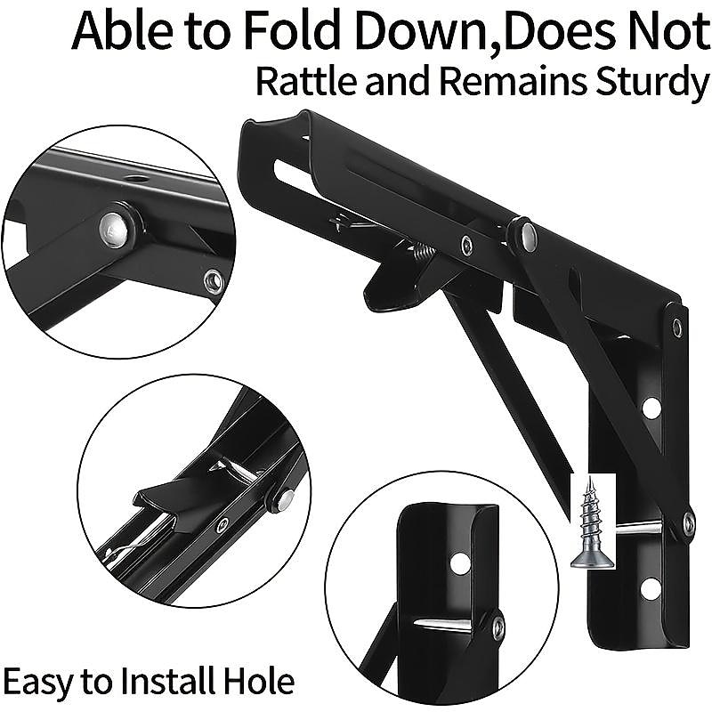 2pcs Heavy Duty Folding Shelf Brackets - 8", 10" & 12" - Wall Mounted for Bench Table with Screws 2025 - $17.99 –P5