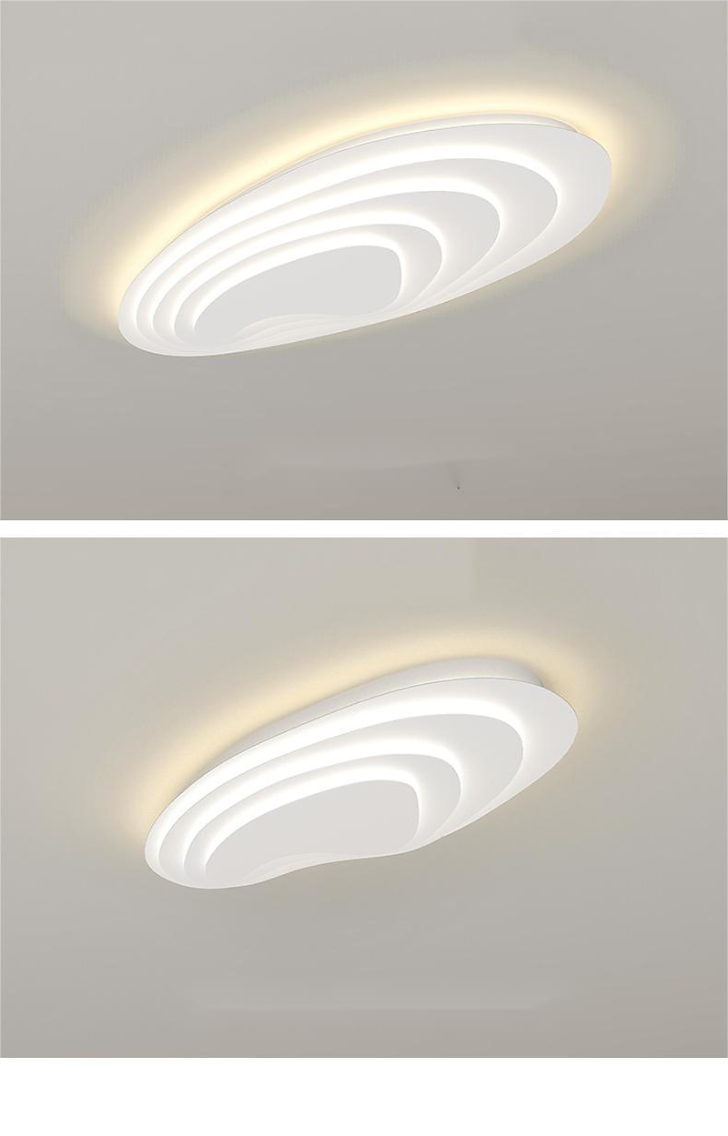 moderne taklampe som kan dimmes med fjernkontroll 56 cm innfelt taklampe akryl lampeskjerm lysekrone soverom stue 2025 - $230.29 –P19