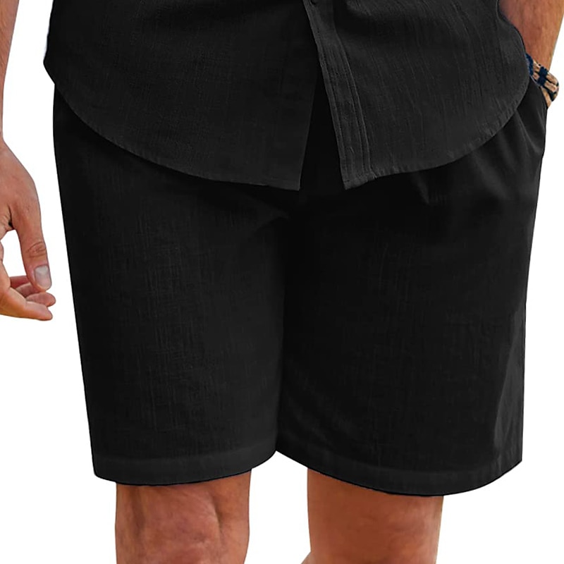 Homens Calção Shorts de linho Shorts de verão Shorts de praia Com Cordão Cintura elástica Tecido Conforto Respirável Ao ar livre Diário Para Noite Moda Roupa de rua Preto Branco de 2025 por $17.99 –P8