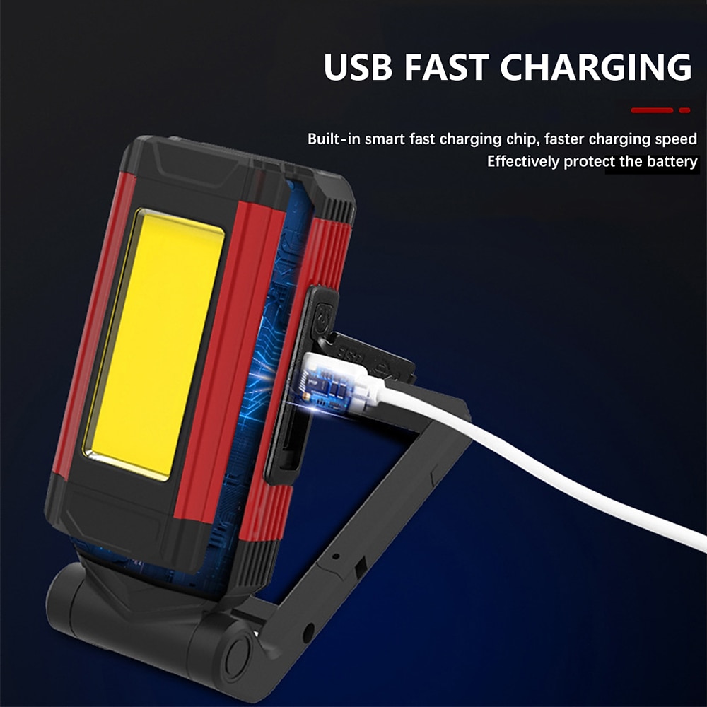 cob work light usb перезаряжаемый супер яркий светодиодный фонарик портативный фонарь для кемпинга с хвостовым магнитом водонепроницаемый регулируемый фонарь 2026 - $27.99 –P6