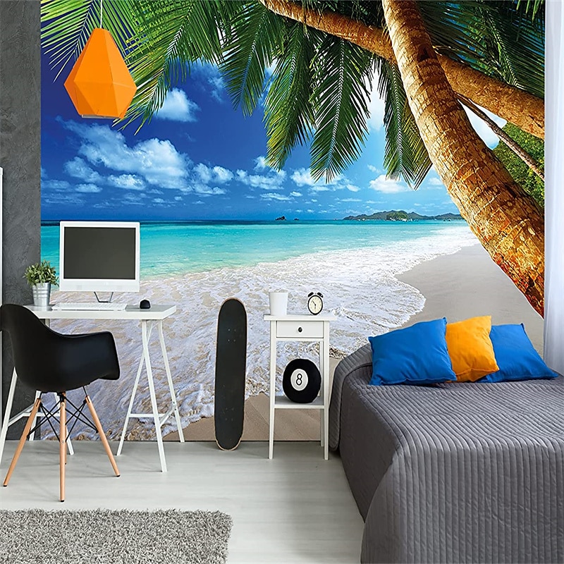 muurschildering behang muursticker die print peel en stick verwijderbare zelfklevende landschap zee boom pvc/vinyl home decor 2025 - $43.99 –P7
