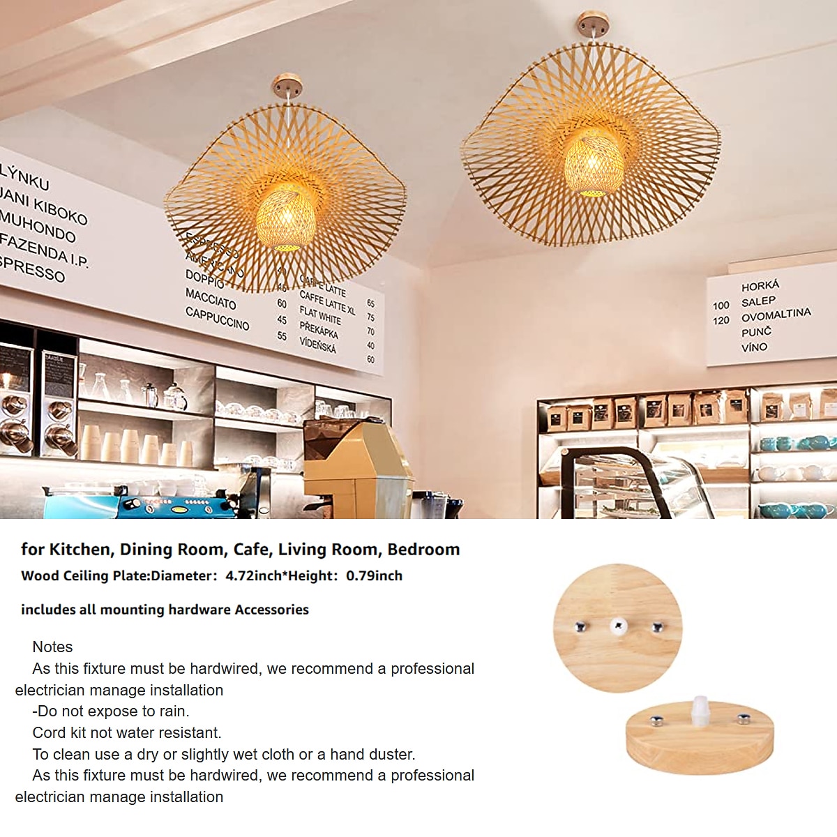Bamboo Weaving  Ceiling Chandelier Retro Idyllic Style E26/E27 Chandelier Lighting is Applicable to Living Room Bedroom Restaurant Cafe Bar Restaurant Club 2026 - $189.99 –P7