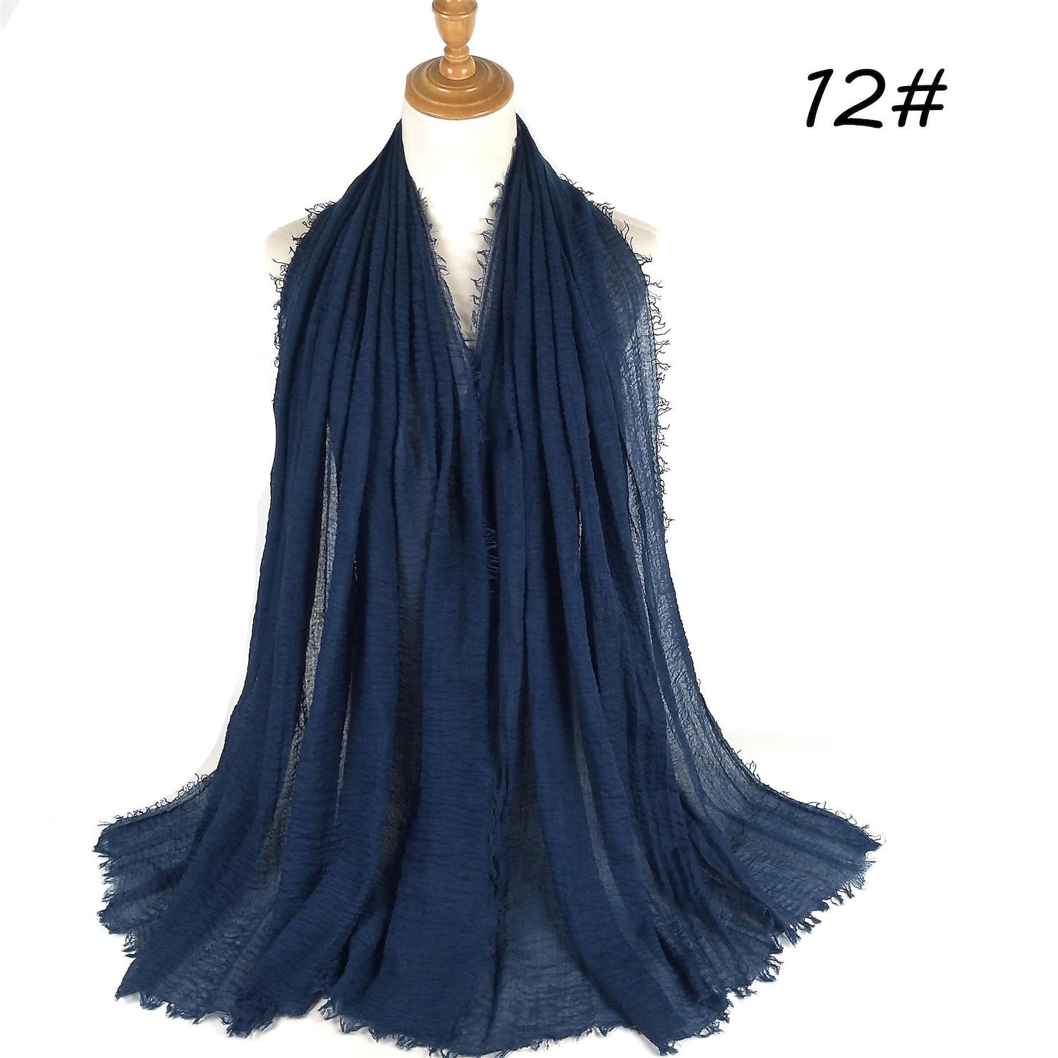 muszlim hidzsáb fejfedő egyszínű buborékos sifon sál nőknek divatos puha hidzsáb hosszú sál betakaró sálak 175*70cm 2025 - $13.99 –P12
