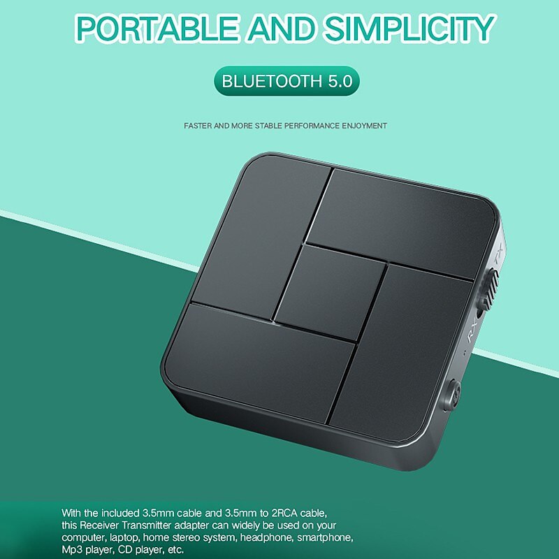 2 in 1 Wireless Bluetooth 5.0 Transmitter Receiver Portable Stereo Audio Music Receiver Adapter 3.5mm AUX Jack for Home TV Computer Speaker 2025 - $14.99 –P1